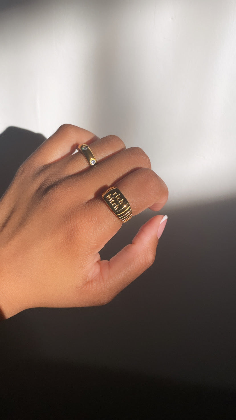 Gold statement rings