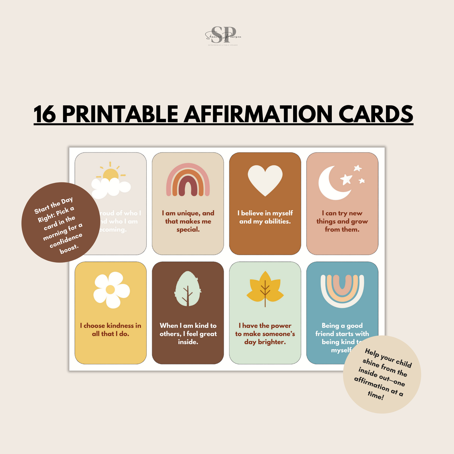 Printable Digital Affirmation Cards